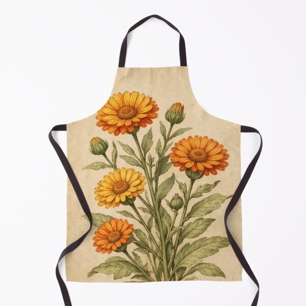 Item preview, Vintage Calendula Botanical Illustration - Calendula Officinalis Antique Herb Print designed and sold by Darlin8888.