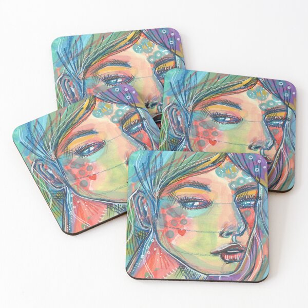 Item preview, Chromatic Mood - Colorful Mixed Media Portrait designed and sold by Kerravan.