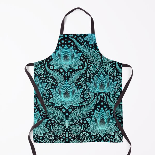 Item preview, Glow In The Dark Style Neon Cyan Lotus Mandala Pattern designed and sold by InkedHorizon.