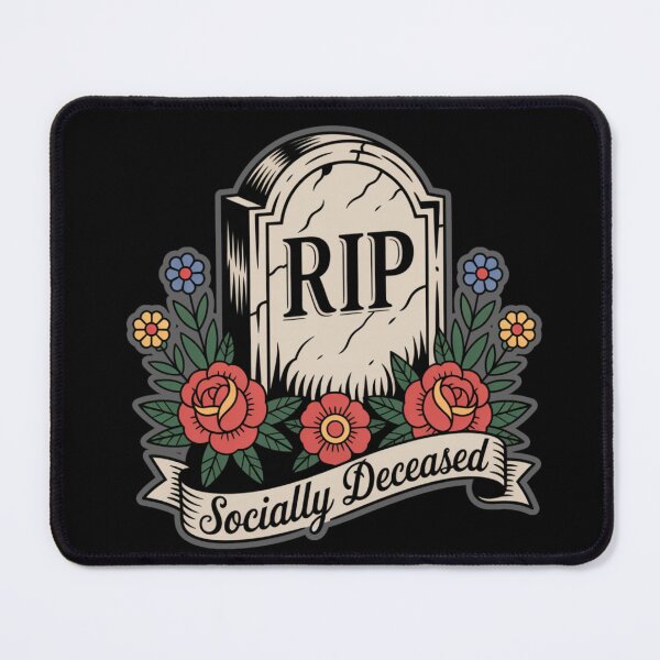 Item preview, RIP Socially Deceased Funny Introvert Design | Dark Humor Tombstone Graphic | Antisocial Gothic Humor Shirt designed and sold by SideEye Co.