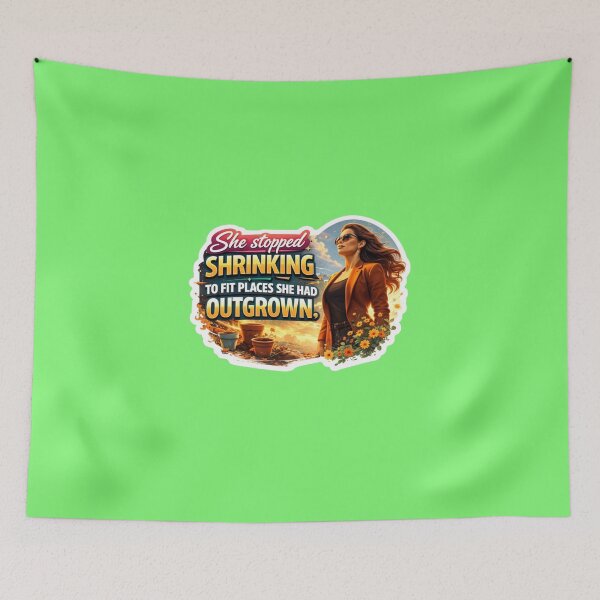 Item preview, She Stopped Shrinking To Fit Places Outgrown Empowerment Sticker designed and sold by Nicolae-SCROCIOB-Shop.