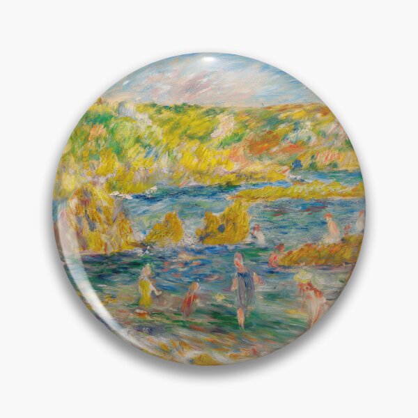 Item preview, Rochers De Guernesey Avec Personnages by Pierre-Auguste Renoir: Coastal Impressionist Poster designed and sold by artofuniverse.