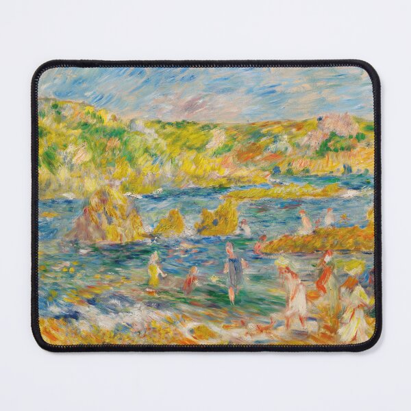 Item preview, Rochers De Guernesey Avec Personnages by Pierre-Auguste Renoir: Coastal Impressionist Poster designed and sold by artofuniverse.