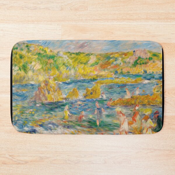 Item preview, Rochers De Guernesey Avec Personnages by Pierre-Auguste Renoir: Coastal Impressionist Poster designed and sold by artofuniverse.