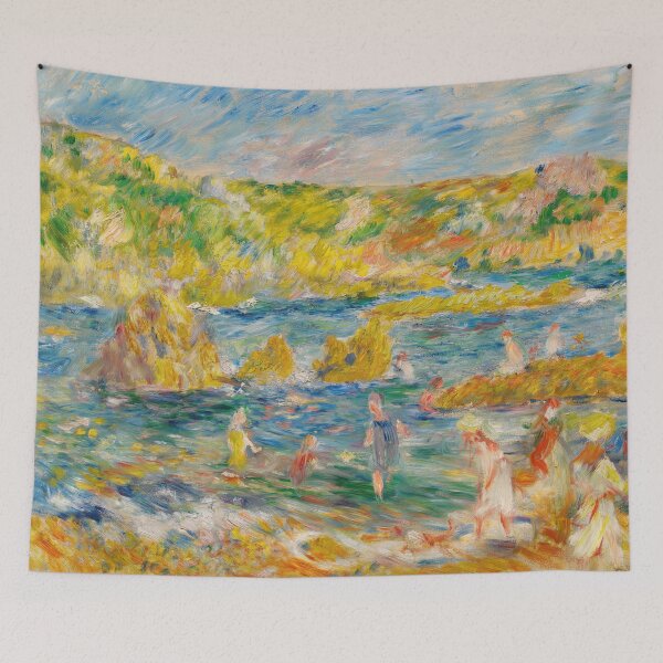 Item preview, Rochers De Guernesey Avec Personnages by Pierre-Auguste Renoir: Coastal Impressionist Poster designed and sold by artofuniverse.