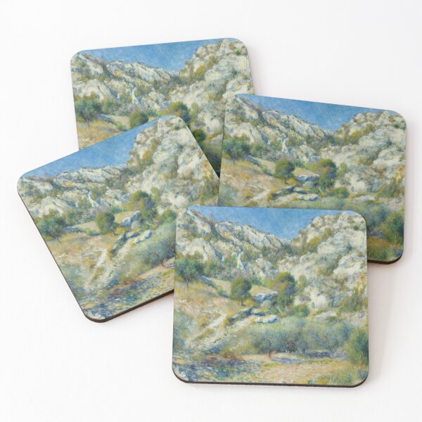 Item preview, Rocky Crags at Lestaque by Pierre-Auguste Renoir: Mediterranean Landscape Poster designed and sold by artofuniverse.