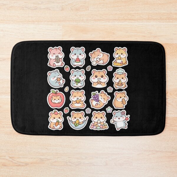 Item preview, Kawaii Hamster Sticker Pack - 18 Cute Snacking Hamsters Sticker Sheet designed and sold by WowDezign.