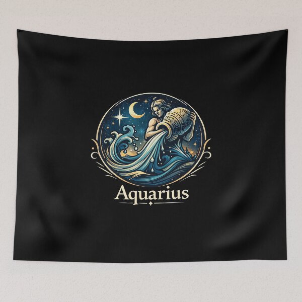Item preview, Aquarius Zodiac Sign – Mystical Water Bearer Astrology Illustration designed and sold by Kiziorq.