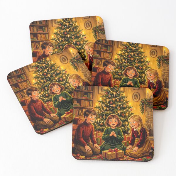 Item preview, Vintage Christmas Morning Excitement Children Opening Presents by the Christmas Tree designed and sold by acceleratorhams.