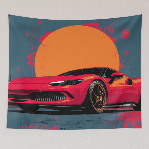 Item preview, Ferrari 296 GTB Contemporary Pop Art Car Print designed and sold by AutoPopStudio.
