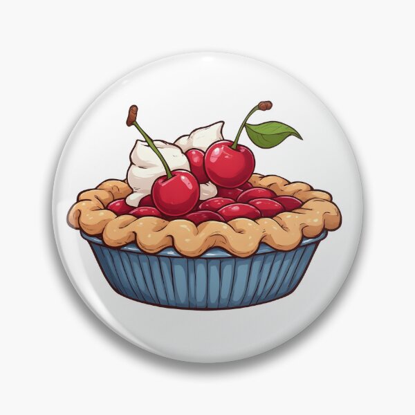 Item preview, Cherry Pie with Whipped Cream Illustration | Sweet Cherry Dessert Graphic designed and sold by Karolina’s Cozy Creations.