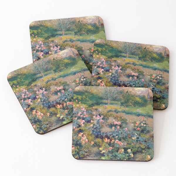 Item preview, Rose Garden by Pierre-Auguste Renoir: Romantic Impressionist Garden Fine Art Print designed and sold by artofuniverse.