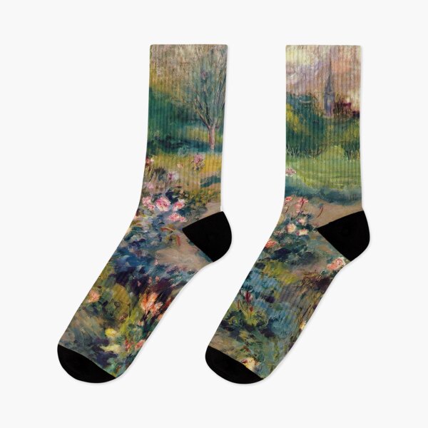 Item preview, Rose Garden by Pierre-Auguste Renoir: Romantic Impressionist Garden Fine Art Print designed and sold by artofuniverse.