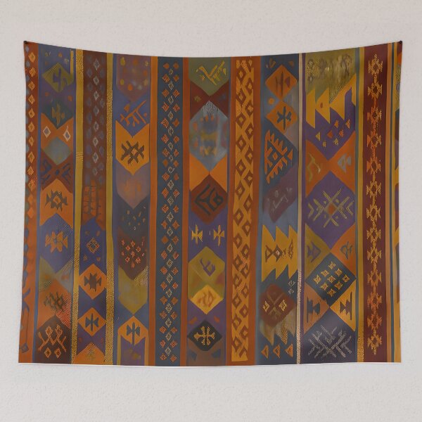 Item preview, Moroccan Berber Kilim Geometric Tribal Pattern Textile Design designed and sold by PinUpPizzazz.