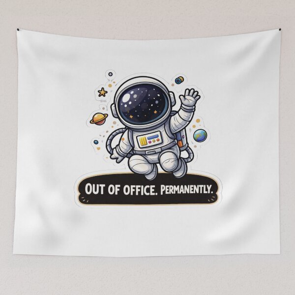 Item preview, Out Of Office Permanently Astronaut Sticker designed and sold by MarchyStudio.