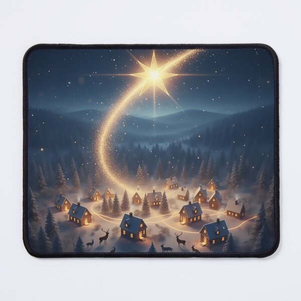 Item preview, Magical Christmas Star Over Snowy Village Enchanting Winter Night Sky designed and sold by acceleratorhams.