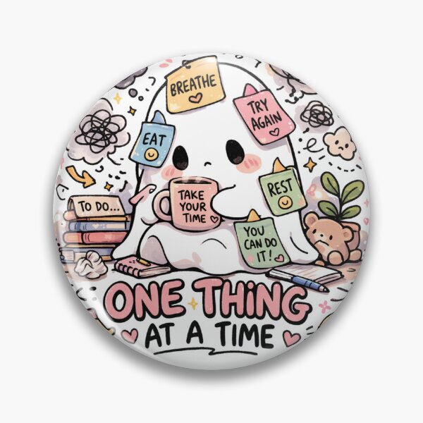 Item preview, Kawaii Ghost One Thing At A Time designed and sold by Niaomico.