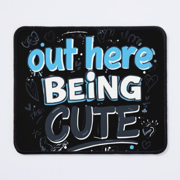 Item preview, Out Here Being Cute - Aesthetic Bubble Letter Quote designed and sold by PACS0011.