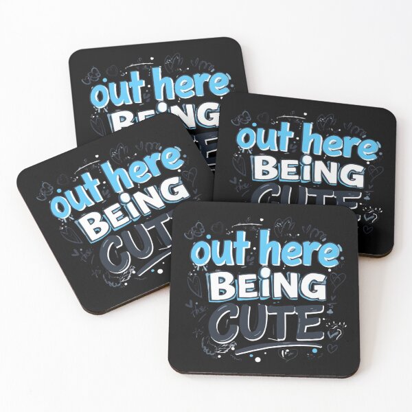Item preview, Out Here Being Cute - Aesthetic Bubble Letter Quote designed and sold by PACS0011.