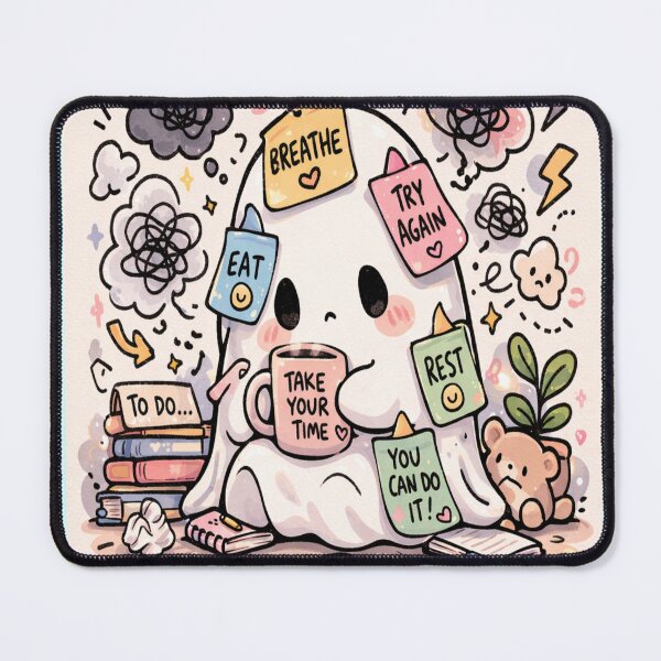 Item preview, Kawaii Ghost One Thing At A Time designed and sold by Niaomico.