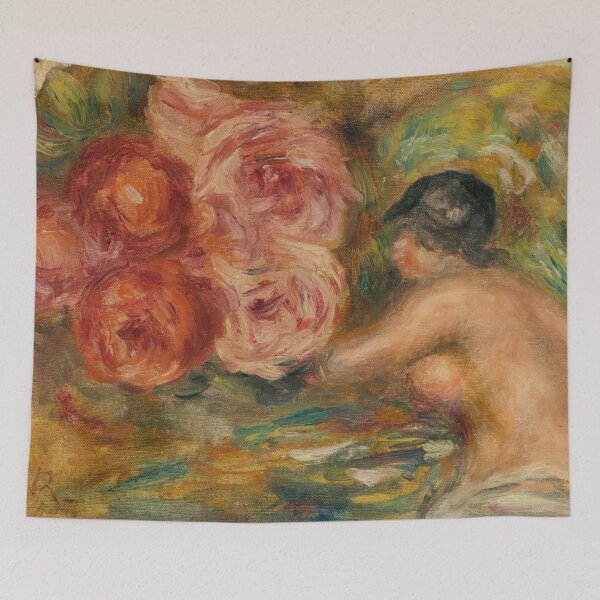 Item preview, Roses Et Etude De Gabrielle by Pierre-Auguste Renoir: Romantic Nude Poster designed and sold by artofuniverse.