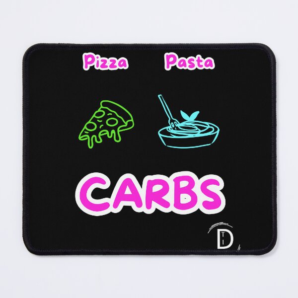 Item preview, Funny Italian Food Meme - Pasta or Pizza Carbs Neon Design Black Version designed and sold by TheItaliandilemma.
