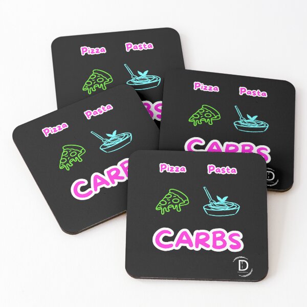 Item preview, Funny Italian Food Meme - Pasta or Pizza Carbs Neon Design Black Version designed and sold by TheItaliandilemma.