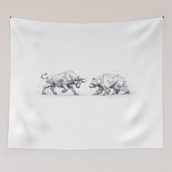 Item preview, Bull & Bear Low Poly: Data-Driven Discipline Art Stock Exchange designed and sold by Pineapple-Tree.