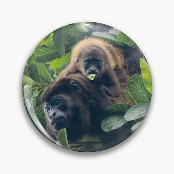 Item preview, Two of a Kind – Howler Monkey Mother and Baby in the Rainforest Canopy, Costa Rica Wildlife Photography designed and sold by WildFrameNature.