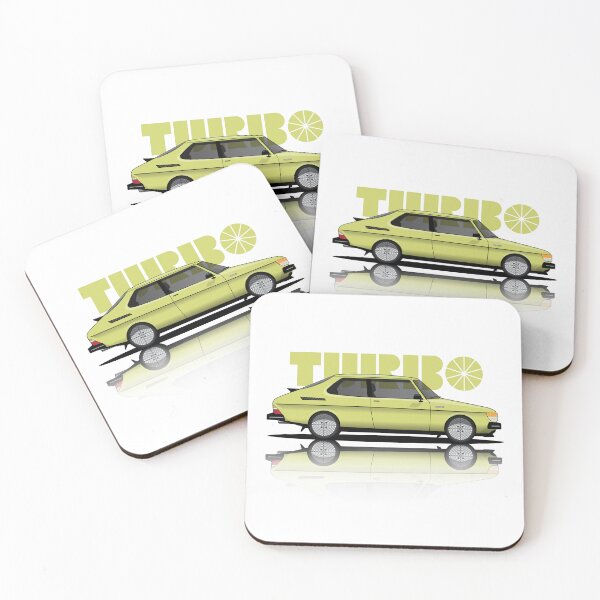 Item preview, Saab 99 TURBO retro Illustration Yellow designed and sold by blackdogshop.
