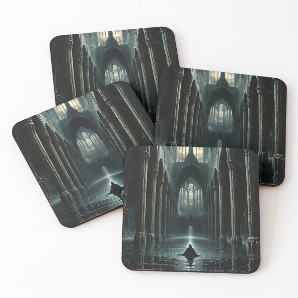 Item preview, Flooded Gothic Cathedral — Dark Surrealism Art Print designed and sold by ReliquiaeArt.