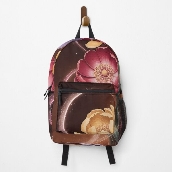 Item preview, Mystical Arequipa Flowers - Magical Illustration with Ethereal Glow on Dark Brown designed and sold by Pro AguiZoul Art.