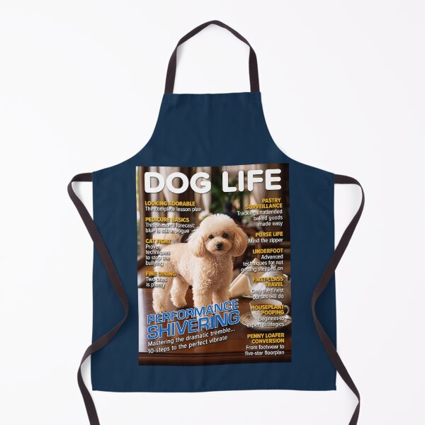 Item preview, Dog Life Magazine Cover – Performance Shivering – Funny Poodle Lifestyle Parody designed and sold by FrancophileFun.
