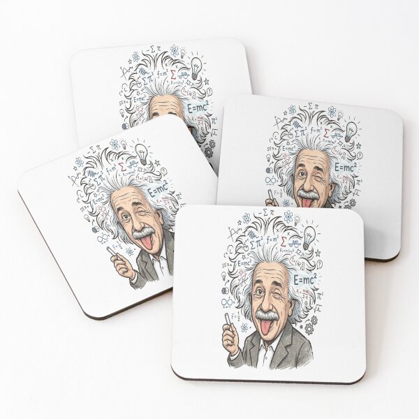 Item preview, Albert Einstein Winking with E=mc2 and Physics Formulas designed and sold by Owcomm.