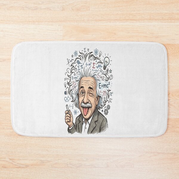 Item preview, Albert Einstein Winking with E=mc2 and Physics Formulas designed and sold by Owcomm.