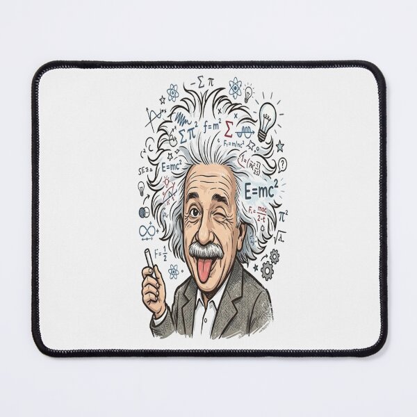 Item preview, Albert Einstein Winking with E=mc2 and Physics Formulas designed and sold by Owcomm.