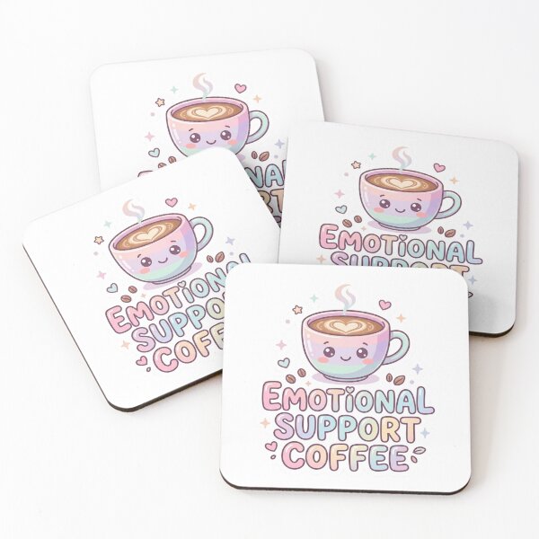 Item preview, Emotional Support Coffee Cute Coffee Sticker designed and sold by CutePlix.