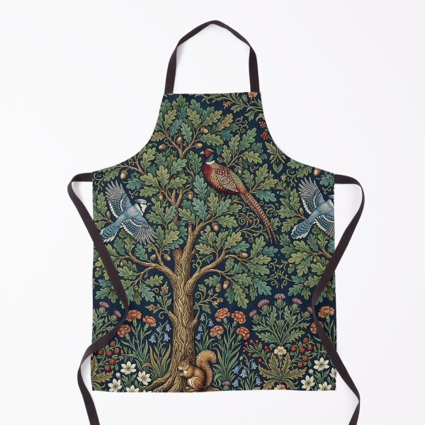 Item preview, Vintage Forest Oak Tapestry with Pheasant and Blue Jay designed and sold by InkedHorizon.