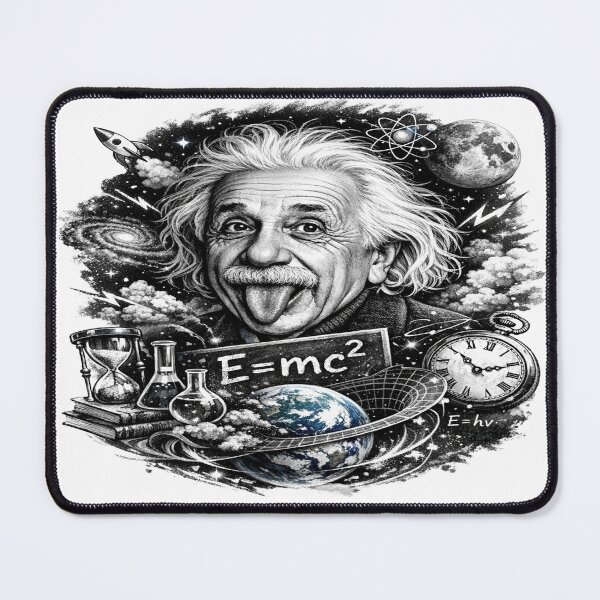 Item preview, Albert Einstein Tongue Out E=mc2 Cosmic Physics Theory designed and sold by Owcomm.