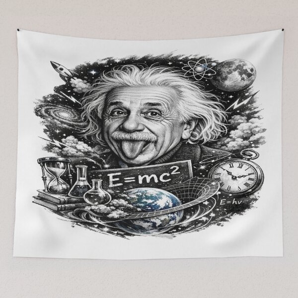 Item preview, Albert Einstein Tongue Out E=mc2 Cosmic Physics Theory designed and sold by Owcomm.