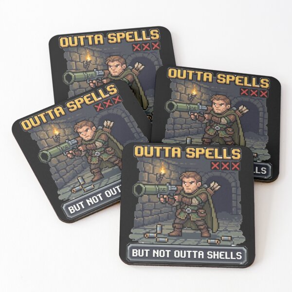 Item preview, Outta Spells But Not Outta Shells - Funny Pixel Art Archer with Bazooka designed and sold by DavmaxDesign.