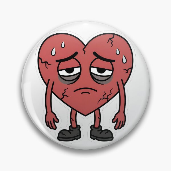 Item preview, Exhausted and Broken Heart Cartoon designed and sold by Brasuca's Art.