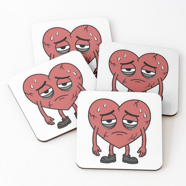 Item preview, Exhausted and Broken Heart Cartoon designed and sold by Brasuca's Art.