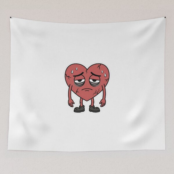 Item preview, Exhausted and Broken Heart Cartoon designed and sold by Brasuca's Art.