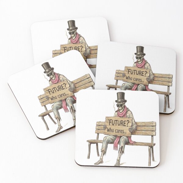 Item preview, Future? Who Cares - Chill Skeleton on a Bench designed and sold by Stefanrajzer.