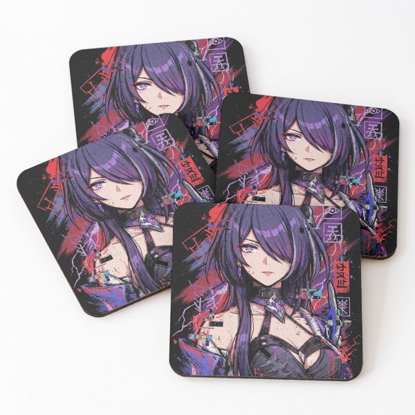 Item preview, Acheron HSR Purple Black Hair Red Eyes Katana Sheath Portrait designed and sold by Senpaiwaves.