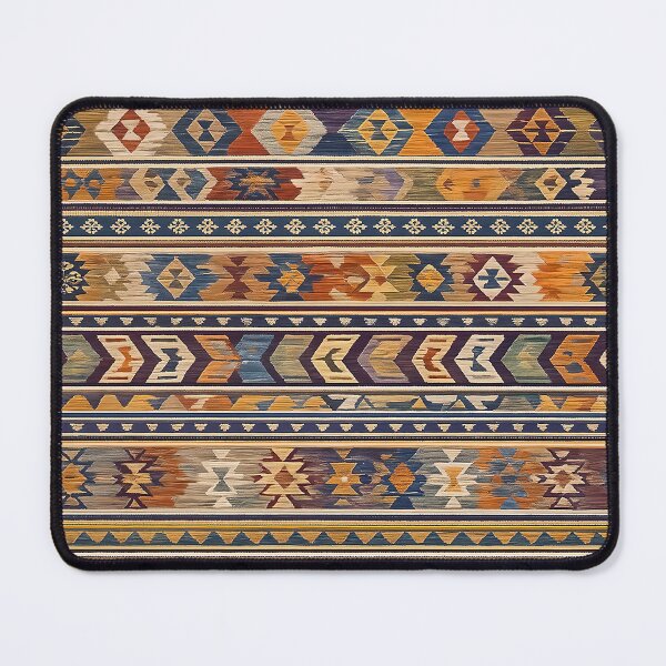 Artikelvorschau, Marokkanisches Berber-Kelim-Textildesign mit geometrischem Stammesmuster entworfen und verkauft von PinUpPizzazz.