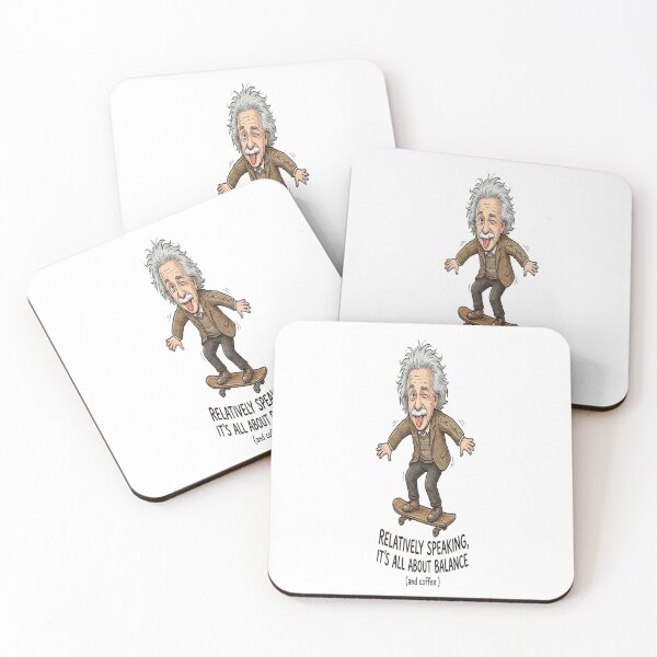 Item preview, Relatively Speaking It's All About Balance (And Coffee) Skateboarding Einstein designed and sold by Owcomm.