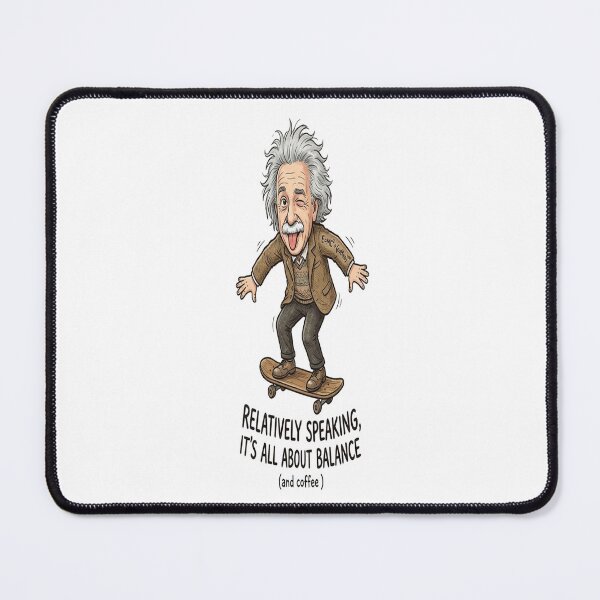 Item preview, Relatively Speaking It's All About Balance (And Coffee) Skateboarding Einstein designed and sold by Owcomm.