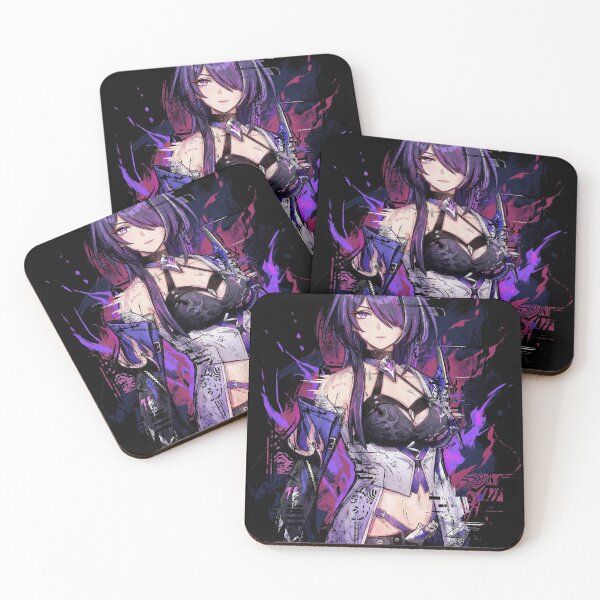 Item preview, Acheron HSR Red Highlights Long Hair Nihility Aesthetic Portrait designed and sold by Senpaiwaves.